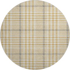 Premium Machine Washable Mayfield AMF1054 Gold 8' x 8' Round Rug