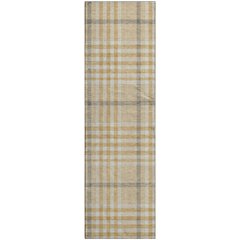 Premium Machine Washable Mayfield AMF1054 Gold 2'3" x 7'6" Runner Rug