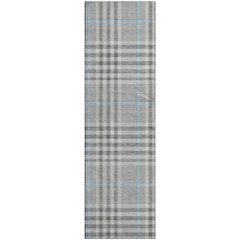 Premium Machine Washable Mayfield AMF1054 Gray 2'3" x 7'6" Runner Rug