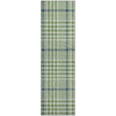 Premium Machine Washable Mayfield AMF1054 Green 2'3" x 7'6" Runner Rug