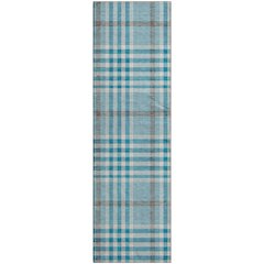 Premium Machine Washable Mayfield AMF1054 Teal 2'3" x 7'6" Runner Rug