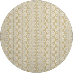 Premium Machine Washable Mayfield AMF1055 Gold 8' x 8' Round Rug