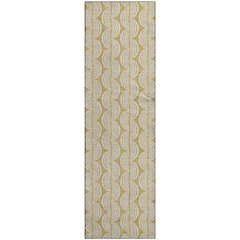 Premium Machine Washable Mayfield AMF1055 Gold 2'3" x 7'6" Runner Rug