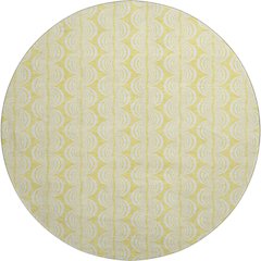 Premium Machine Washable Mayfield AMF1056 Yellow 8' x 8' Round Rug