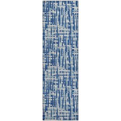 Premium Machine Washable Mayfield AMF1059 Blue 2'3" x 7'6" Runner Rug