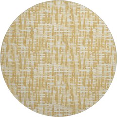 Premium Machine Washable Mayfield AMF1059 Gold 8' x 8' Round Rug
