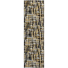 Premium Machine Washable Mayfield AMF1060 Black 2'3" x 7'6" Runner Rug