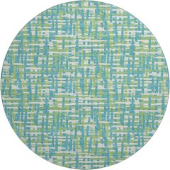 Premium Machine Washable Mayfield AMF1060 Turquoise 8' x 8' Round Rug