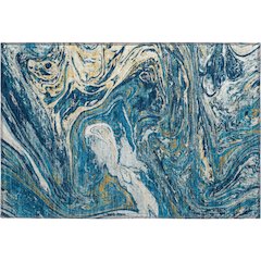 Premium Machine Washable Mayfield AMF1061 Navy 1'8" x 2'6" Rug