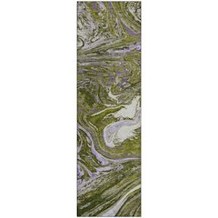 Premium Machine Washable Mayfield AMF1061 Olive 2'3" x 7'6" Runner Rug