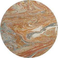 Premium Machine Washable Mayfield AMF1061 Paprika 8' x 8' Round Rug