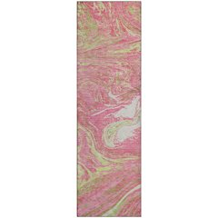 Premium Machine Washable Mayfield AMF1061 Pink 2'3" x 7'6" Runner Rug