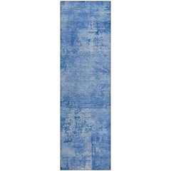 Premium Machine Washable Mayfield AMF1062 Navy 2'3" x 7'6" Runner Rug