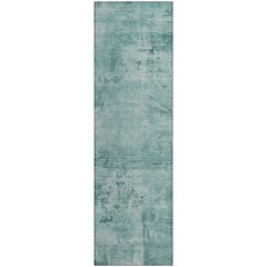 Premium Machine Washable Mayfield AMF1062 Teal 2'3" x 7'6" Runner Rug