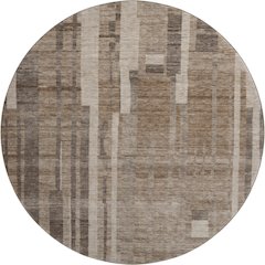 Premium Machine Washable Mayfield AMF1063 Brown 8' x 8' Round Rug