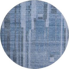Premium Machine Washable Mayfield AMF1063 Navy 8' x 8' Round Rug