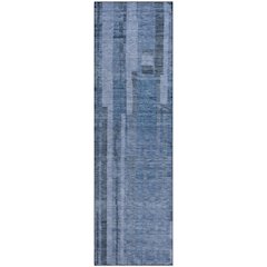 Premium Machine Washable Mayfield AMF1063 Navy 2'3" x 7'6" Runner Rug