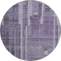 Premium Machine Washable Mayfield AMF1063 Purple 8' x 8' Round Rug