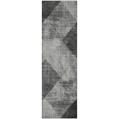 Premium Machine Washable Mayfield AMF1065 Gray 2'3" x 7'6" Runner Rug
