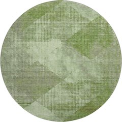 Premium Machine Washable Mayfield AMF1065 Green 8' x 8' Round Rug