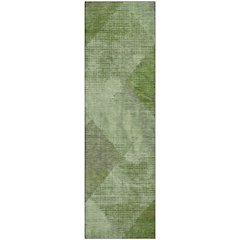 Premium Machine Washable Mayfield AMF1065 Green 2'3" x 7'6" Runner Rug