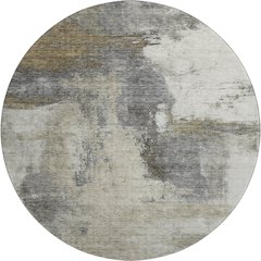 Premium Machine Washable Mayfield AMF1068 Gray 8' x 8' Round Rug