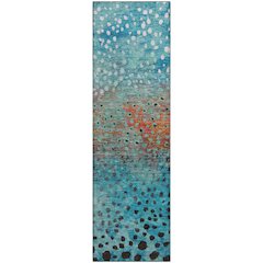 Premium Machine Washable Mayfield AMF1074 Blue 2'3" x 7'6" Runner Rug