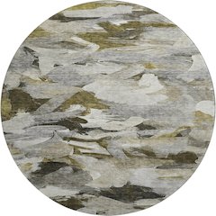 Premium Machine Washable Mayfield AMF1075 Granite 8' x 8' Round Rug