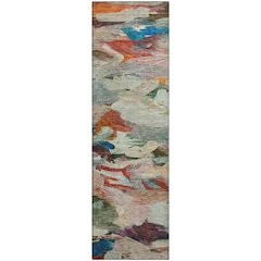Premium Machine Washable Mayfield AMF1075 Green 2'3" x 7'6" Runner Rug