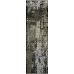 Premium Machine Washable Mayfield AMF1077 Charcoal 2'3" x 7'6" Runner Rug