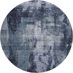 Premium Machine Washable Mayfield AMF1077 Navy 8' x 8' Round Rug