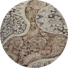 Premium Machine Washable Mayfield AMF1078 Brown 8' x 8' Round Rug