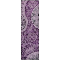 Premium Machine Washable Mayfield AMF1078 Purple 2'3" x 7'6" Runner Rug