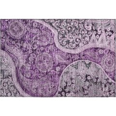 Premium Machine Washable Mayfield AMF1078 Purple 1'8" x 2'6" Rug