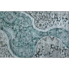 Premium Machine Washable Mayfield AMF1078 Teal 1'8" x 2'6" Rug