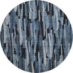 Premium Machine Washable Mayfield AMF1079 Blue 8' x 8' Round Rug