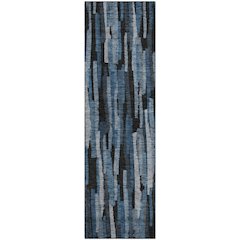 Premium Machine Washable Mayfield AMF1079 Blue 2'3" x 7'6" Runner Rug