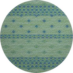 Premium Machine Washable Mayfield  Green 8' x 8' Round Rug