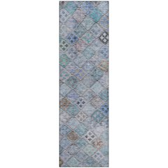 Premium Machine Washable Mayfield AMF1081 Blue 2'3" x 7'6" Runner Rug