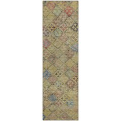 Premium Machine Washable Mayfield AMF1081 Gold 2'3" x 7'6" Runner Rug