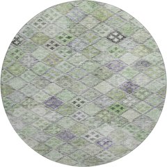 Premium Machine Washable Mayfield AMF1081 Green 8' x 8' Round Rug