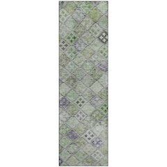Premium Machine Washable Mayfield AMF1081 Green 2'3" x 7'6" Runner Rug