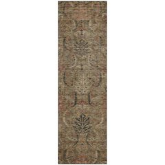 Premium Machine Washable Mayfield AMF1082 Brown 2'3" x 7'6" Runner Rug