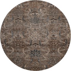 Premium Machine Washable Mayfield AMF1082 Fudge 8' x 8' Round Rug