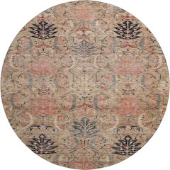 Premium Machine Washable Mayfield AMF1082 Khaki 8' x 8' Round Rug