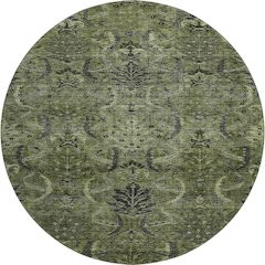Premium Machine Washable Mayfield AMF1082 Olive 8' x 8' Round Rug
