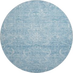 Premium Machine Washable Mayfield AMF1083 Sky 8' x 8' Round Rug