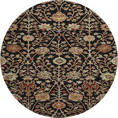 Premium Machine Washable Mayfield AMF1085 Black 8' x 8' Round Rug