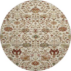 Premium Machine Washable Mayfield AMF1085 Ivory 8' x 8' Round Rug