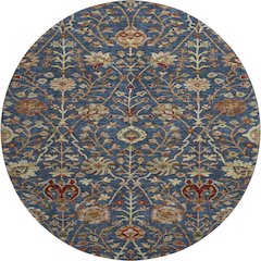 Premium Machine Washable Mayfield AMF1085 Navy 8' x 8' Round Rug